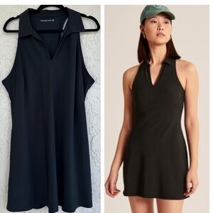 ABERCROMBIE Traveler Polo Racerback Dress Size S Sleeveless Tennis Golf Black